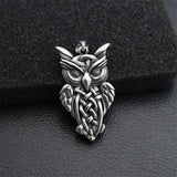 Stainless Steel Owl Pendant Necklace for Women Men