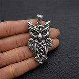 Stainless Steel Owl Pendant Necklace for Women Men