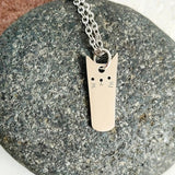 Cat Pendant Necklace Stainless Steel Clavicle Chain Women Jewelry