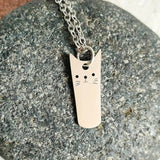 Cat Pendant Necklace Stainless Steel Clavicle Chain Women Jewelry