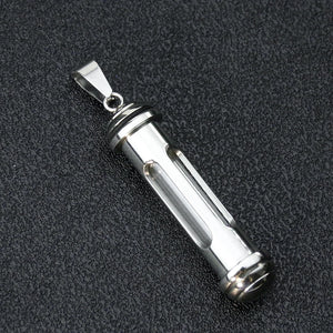 Stainless Steel Cylinder Tube Ashes Urn Pendant Jewelry