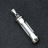 Stainless Steel Cylinder Tube Ashes Urn Pendant Jewelry