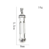 Stainless Steel Cylinder Tube Ashes Urn Pendant Jewelry