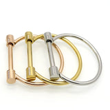 Stainless Steel D Horseshoe Hard Bracelet for Men Women