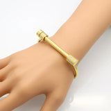 Stainless Steel D Horseshoe Hard Bracelet for Men Women
