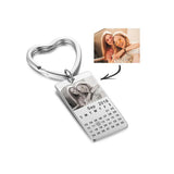 Vintage Photo Calendar Keychain Stainless Steel DIY Keychain