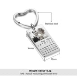 Vintage Photo Calendar Keychain Stainless Steel DIY Keychain