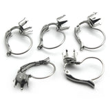 DIY French Earring Hooks 4 5 6 8 10mm Cup Settings Base Earwires Hoops Earrings
