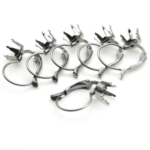 DIY French Earring Hooks 4 5 6 8 10mm Cup Settings Base Earwires Hoops Earrings