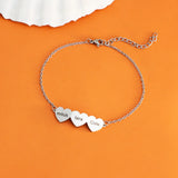 Stainless Steel Heart Name Bracelet - Adjustable Length