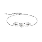 Stainless Steel Heart Name Bracelet - Adjustable Length