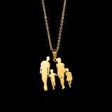 Family Necklace Stainless Steel Child Name Engraved Boy Girl Mom Dad Pendant