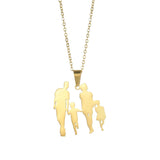 Family Necklace Stainless Steel Child Name Engraved Boy Girl Mom Dad Pendant