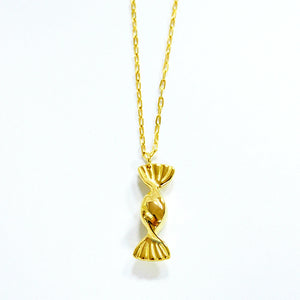 Stainless Steel Charm Pendant Necklace Golden Candy Packaging Food Gift