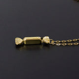 Stainless Steel Charm Pendant Necklace Golden Candy Packaging Food Gift