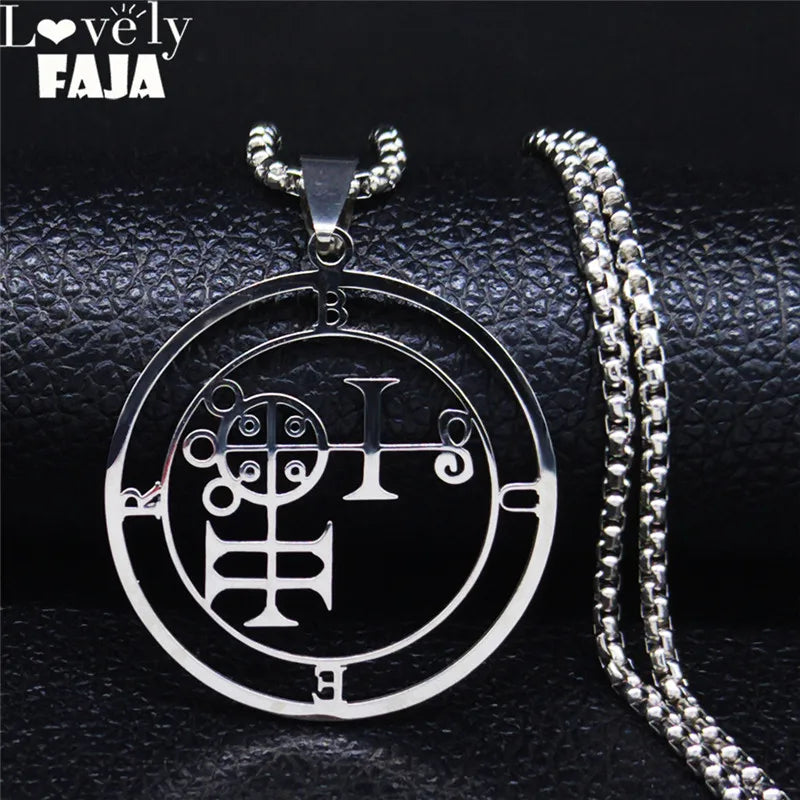 Stainless Steel Demon Seal Chain Necklace for Men/Women