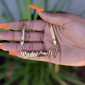 18K Plated Name Necklace with Chain