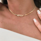 18K Plated Name Necklace with Chain