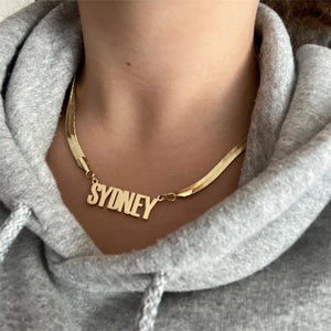 18K Plated Name Necklace with Chain