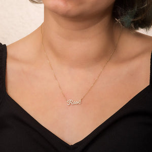 Stainless Steel Diamond Script Name Necklace, Personalized Initials Gift