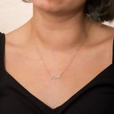 Stainless Steel Diamond Script Name Necklace, Personalized Initials Gift