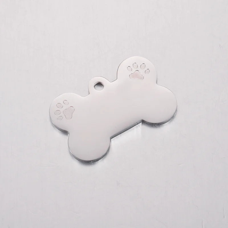 10pcs Stainless Steel Dog Bone Charm Blank for Engraving - Mirror Polished
