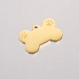 10pcs Stainless Steel Dog Bone Charm Blank for Engraving - Mirror Polished