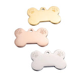 10pcs Stainless Steel Dog Bone Charm Blank for Engraving - Mirror Polished