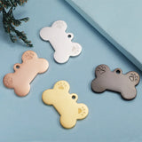 10pcs Stainless Steel Dog Bone Charm Blank for Engraving - Mirror Polished