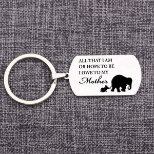 Mom Stainless Steel Dog Tag Keychain