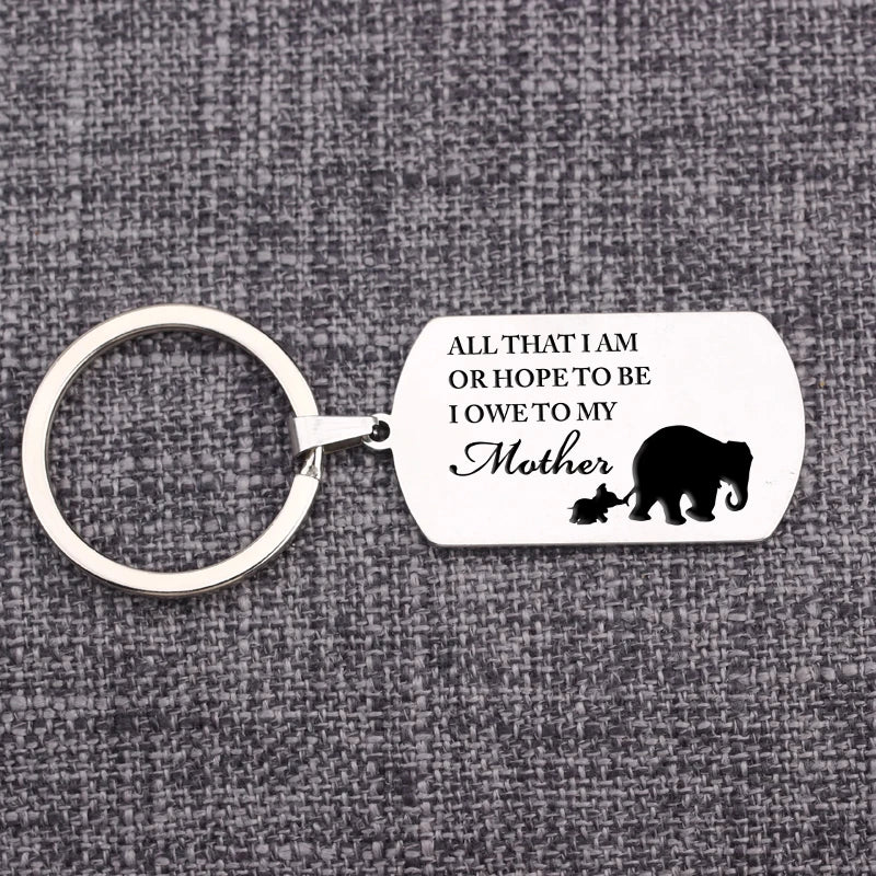 Mom Stainless Steel Dog Tag Keychain