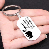 Mom Stainless Steel Dog Tag Keychain
