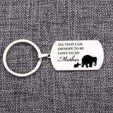 Mom Stainless Steel Dog Tag Keychain