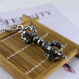 Stainless Steel Vajra Pendant Necklace Hindu Tibetan Buddhism Religious Jewelry