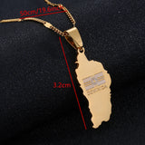 Stainless Steel Dominica Map Flag Pendant Necklace Unisex
