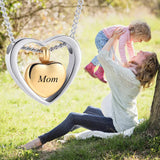 Stainless Steel Double Heart Cremation Urn Necklace Keepsake Memorial Ashes