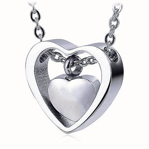 Heart Cremation Urn Necklace Keepsake Jewelry - 4 Colors