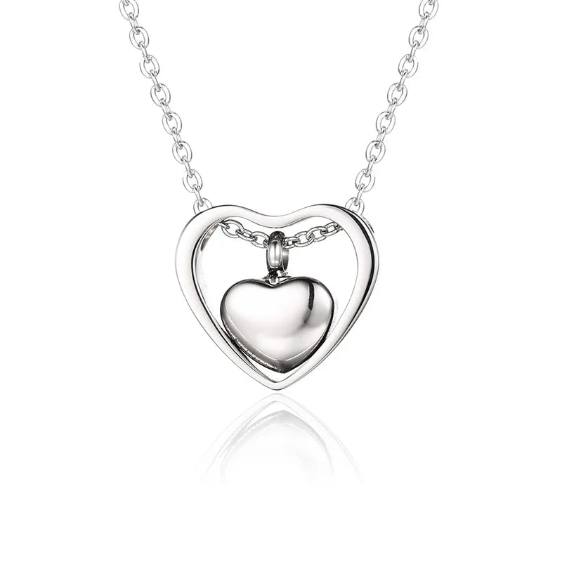 Heart Cremation Urn Necklace Keepsake Jewelry - 4 Colors