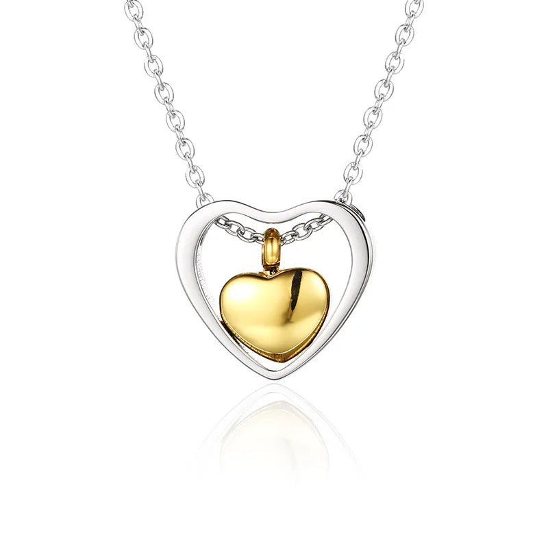 Heart Cremation Urn Necklace Keepsake Jewelry - 4 Colors