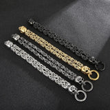 Men's Stainless Steel Double Layer Chain Bracelet with Skull Charm