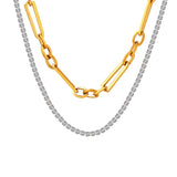 Zircon Clavicle Necklace Women's Double Layer Twin Necklace