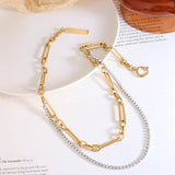 Zircon Clavicle Necklace Women's Double Layer Twin Necklace