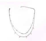 Double Necklace Cross Beads Star Moon Clavicle Chain Ladies Necklace
