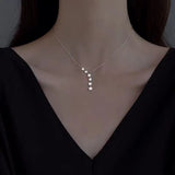 Double Necklace Cross Beads Star Moon Clavicle Chain Ladies Necklace