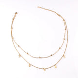 Double Necklace Cross Beads Star Moon Clavicle Chain Ladies Necklace
