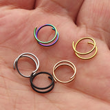 Spiral Nose Ring Hoop Stainless Steel Double Nose Piercing Jewelry