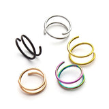 Spiral Nose Ring Hoop Stainless Steel Double Nose Piercing Jewelry