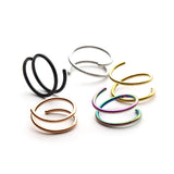 Spiral Nose Ring Hoop Stainless Steel Double Nose Piercing Jewelry
