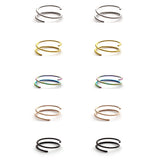 Spiral Nose Ring Hoop Stainless Steel Double Nose Piercing Jewelry