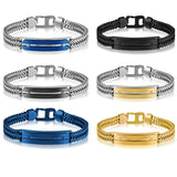Stainless Steel Double-row Chain Bend Piece Bracelet Unisex Jewelry